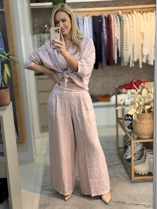 Conjunto MS 100% Italiano Em Risca Rosa 1208 - K32... - CS BY KATI