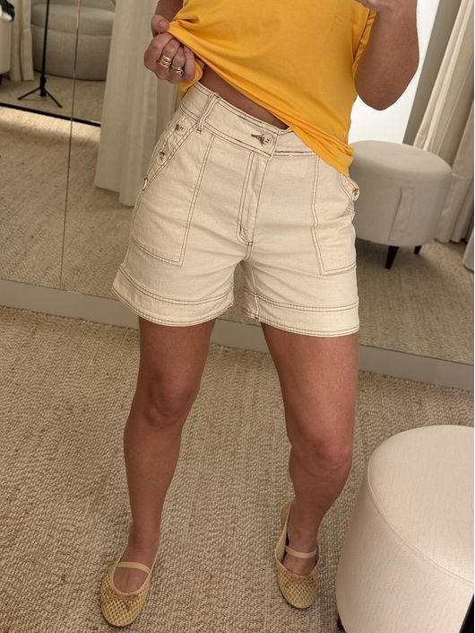 Shorts Lez a Lez Mom De Cintura Alta Em Sarja E Li... - CS BY KATI