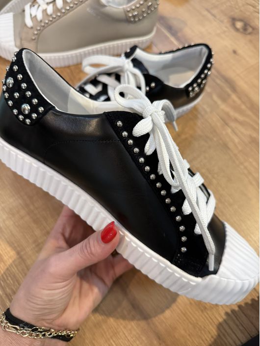 Tênis Kicks Studs Couro Mestiço Preto 1508 - K3440... - CS BY KATI