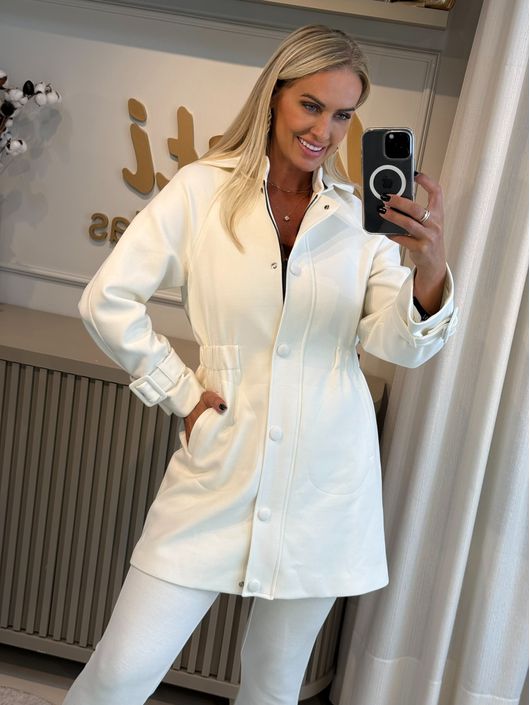 Parka Vanews Em Ponto Roma Com Capuz Off White - ... - CS BY KATI