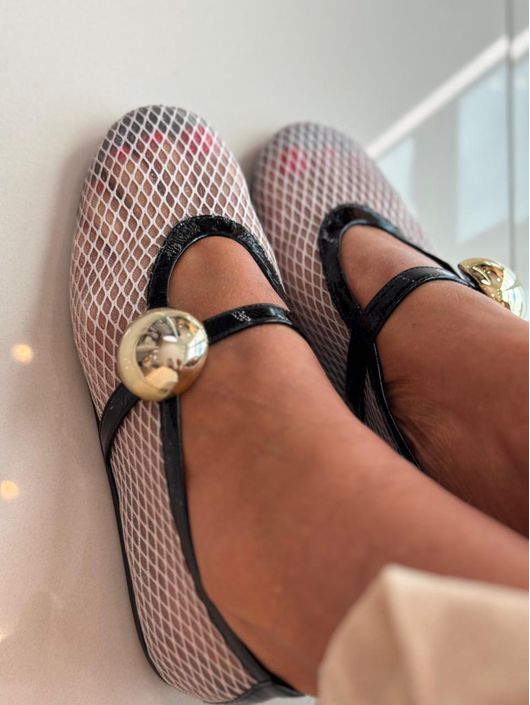 Sapatilha Vicenza Ballerinas Preto Com Bege - K118... - CS BY KATI