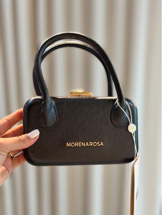 Bolsa Morena Rosa Clutch Com Alça De Mão Preto - K... - CS BY KATI