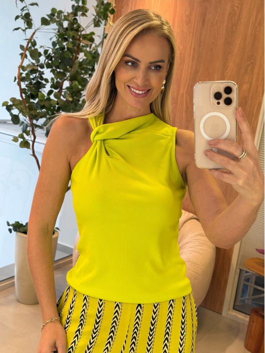 Blusa Lez a Lez Com Torção E Recorte Verde 1710 - ... - CS BY KATI