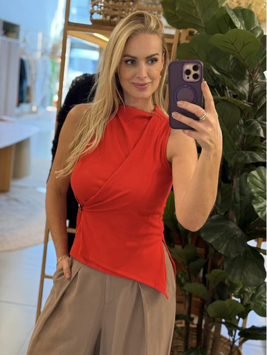 Blusa Lez a Lez Transpassada Canelada Com Enfeite ... - CS BY KATI