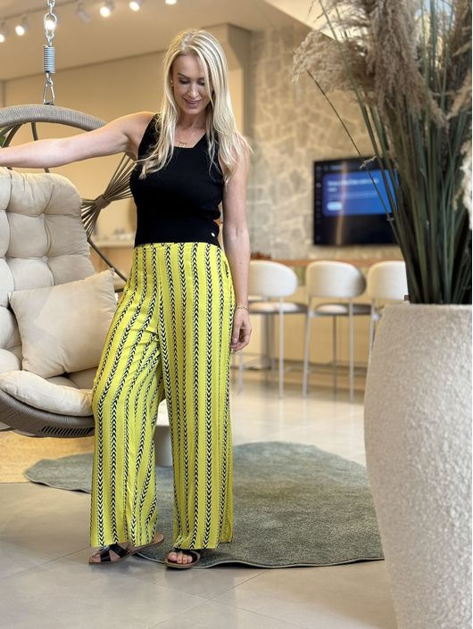 Calça Lez a Lez Pantalona Estampada De Cintura Alt... - CS BY KATI