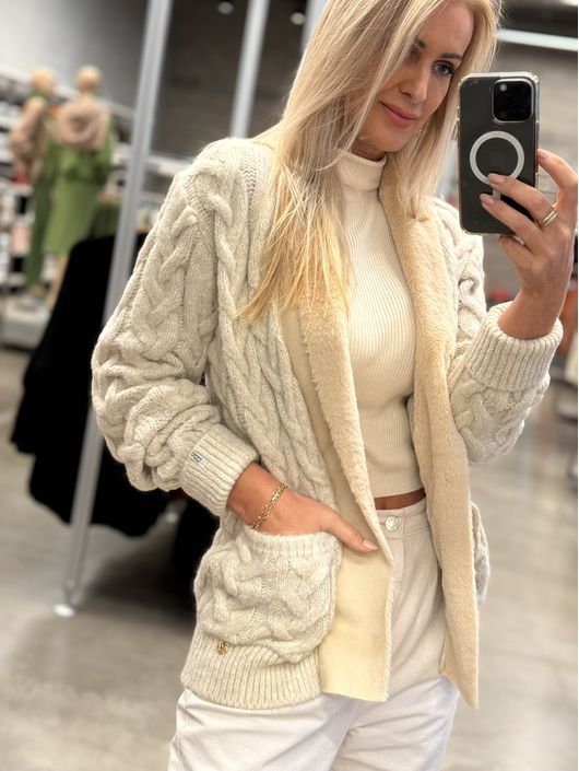 Casaco Abenção Em Suede Bege 2805 - K11723AB - KATI MODAS