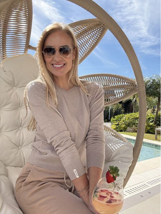 Blusa Biamar Em Lã Cashmere Bege 0507 - K11899B - KATI MODAS
