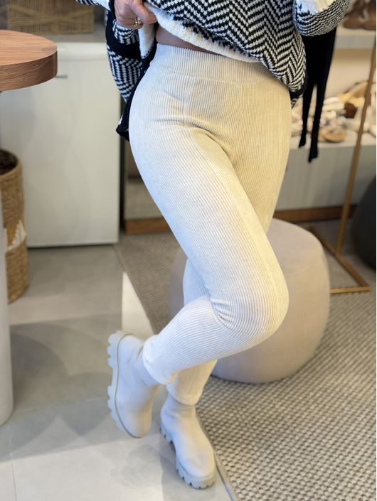 Calça Nori Cotelê Bege 0801 - K47725N - KATI MODAS