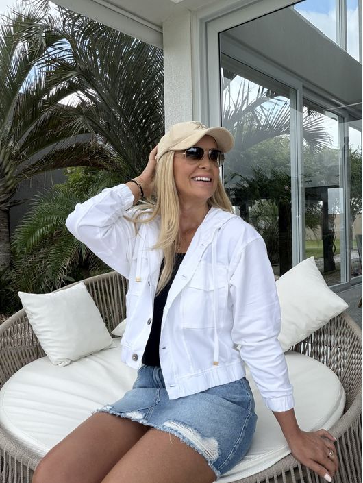 Jaqueta Abenção Em Sarja Off White 1601 - K12200AB... - KATI MODAS