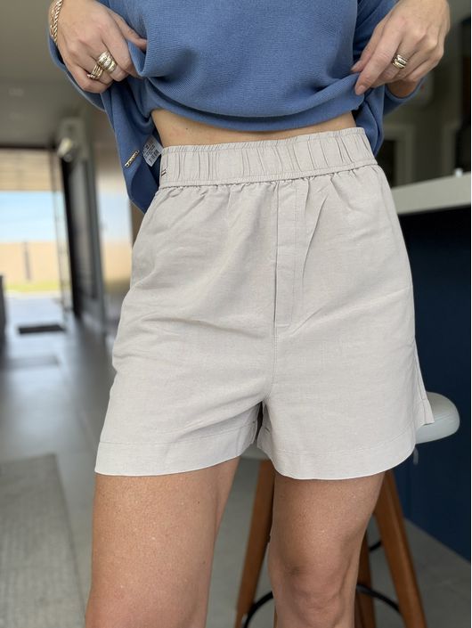 Shorts Biamar De Viscolinho Cinza 2709 - K12052B - KATI MODAS