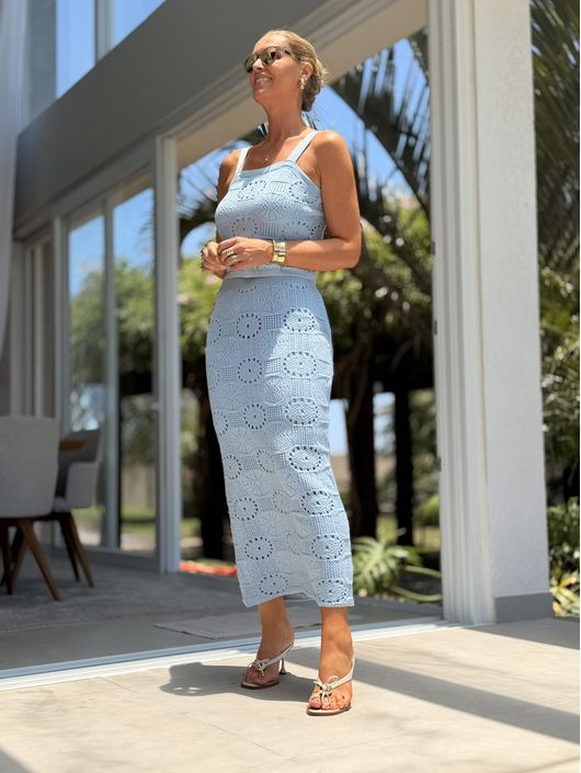 Conjunto Le Bongã Tricô Azul Claro 3010 - K24044L... - KATI MODAS