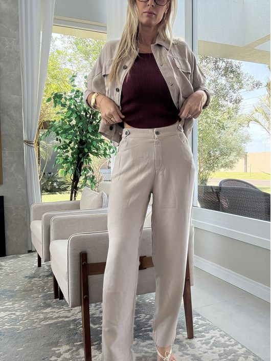 Calça Biamar Com Bolsos e Botões Fendy 2709 - K120... - KATI MODAS