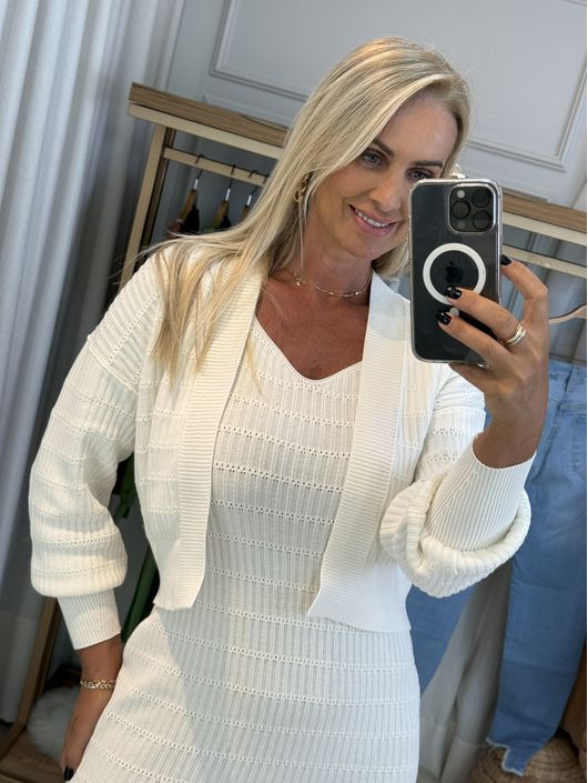 Casaco Biamar De Algodão Off White - K11659B - KATI MODAS
