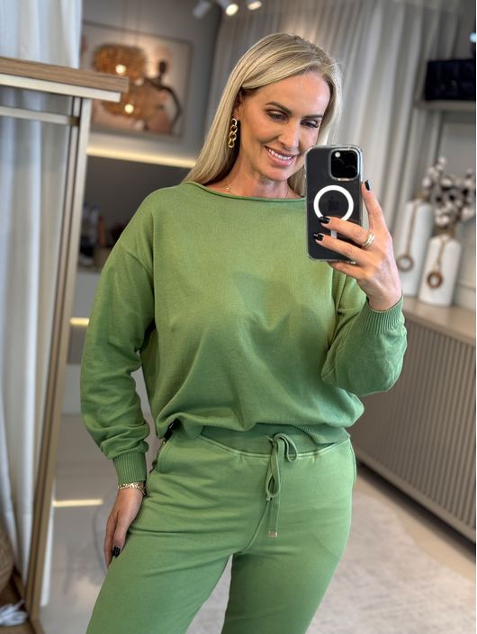 Blusa Abenção Básica 100% Algodão Verde - K11711AB... - KATI MODAS