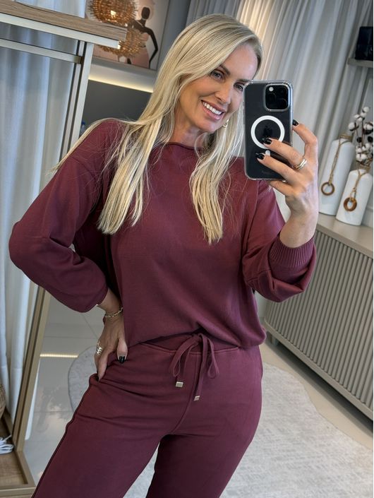 Blusa Abenção Básica 100% Algodão Bordo - K11711A... - KATI MODAS