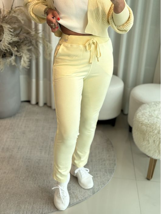 Calça Biamar De Moletom Com Cordão Amarelo - K115... - KATI MODAS