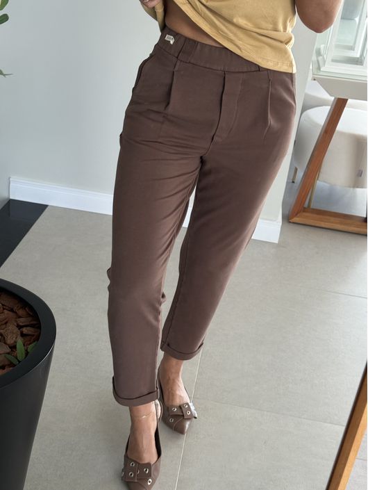 Calça Biamar De Algodão Marrom - K11579B - KATI MODAS