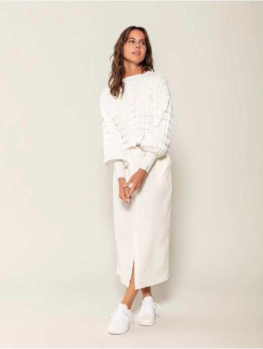 Blusa Biamar Em Ponto Laka Off White - K11829B - KATI MODAS