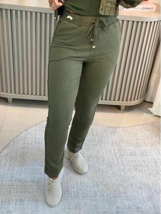 Calça Biamar De Moletom Com Cordão Verde - K11585B... - KATI MODAS