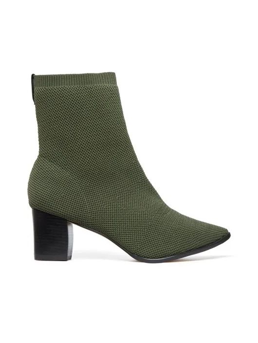 Bota De Tricô Com Bico Fino Verde - K29018AM - KATI MODAS