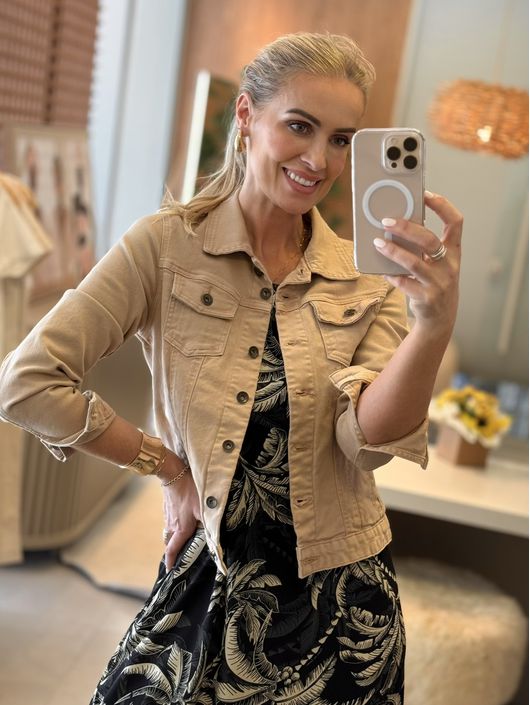 Jaqueta Ambicione Sarja Amêndoa 0111 - K19313AM - KATI MODAS