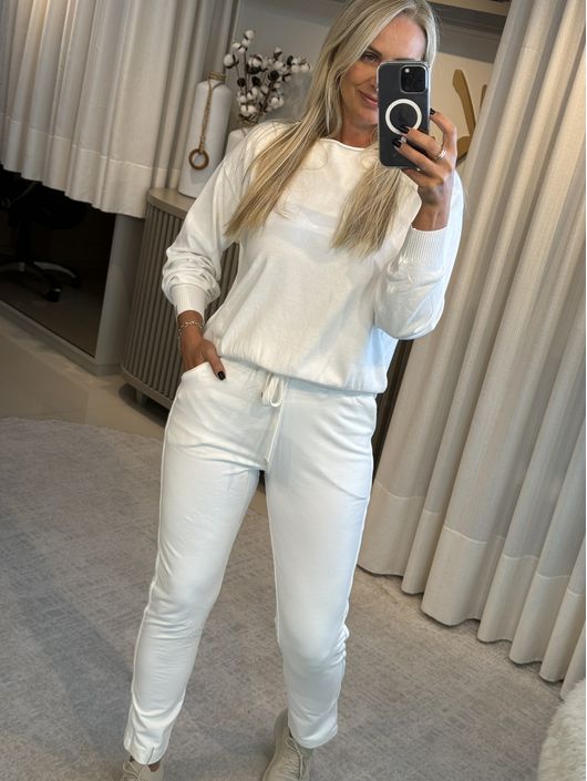Calça Abenção De Moletom Com Cordão Off White 1705... - KATI MODAS