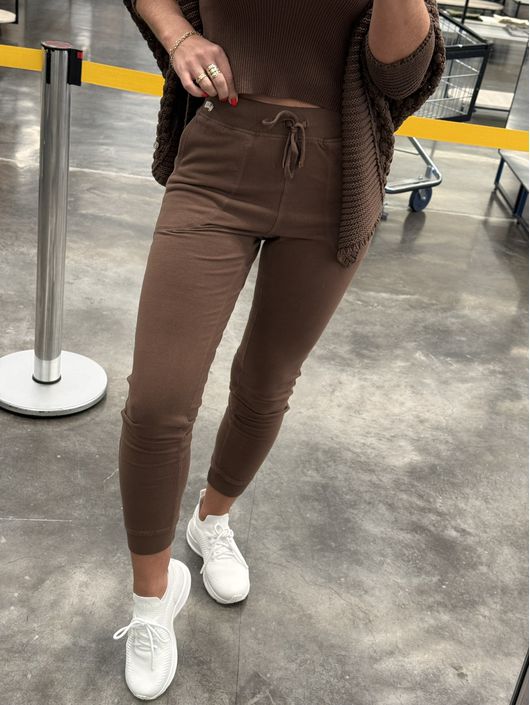 Calça Biamar Com Bolsos Faca Marrom 1007 - K10782B - KATI MODAS