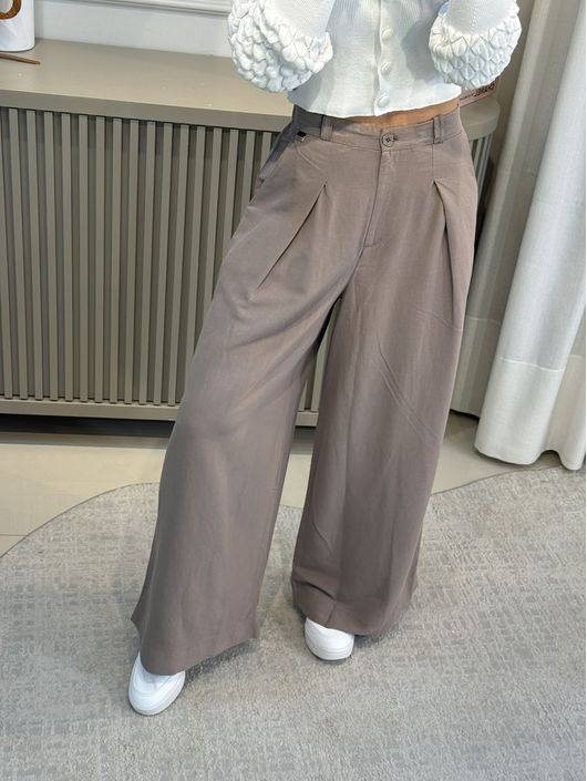 Calça Biamar Pantalona Com Pregas E Bolsos Faca Ma... - KATI MODAS