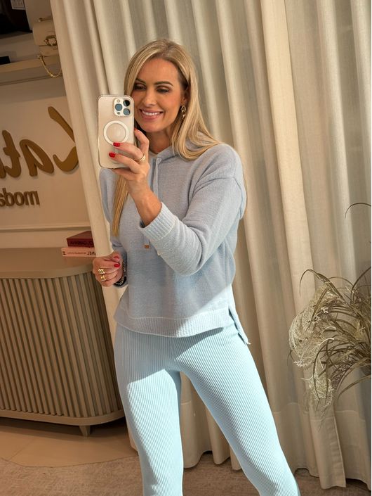 Blusa Nori Nuvem Com Capuz Azul - K16235N - KATI MODAS