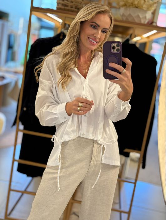 Camisa Nori Mullet Com Detalhe De Amarração Na Fre... - KATI MODAS
