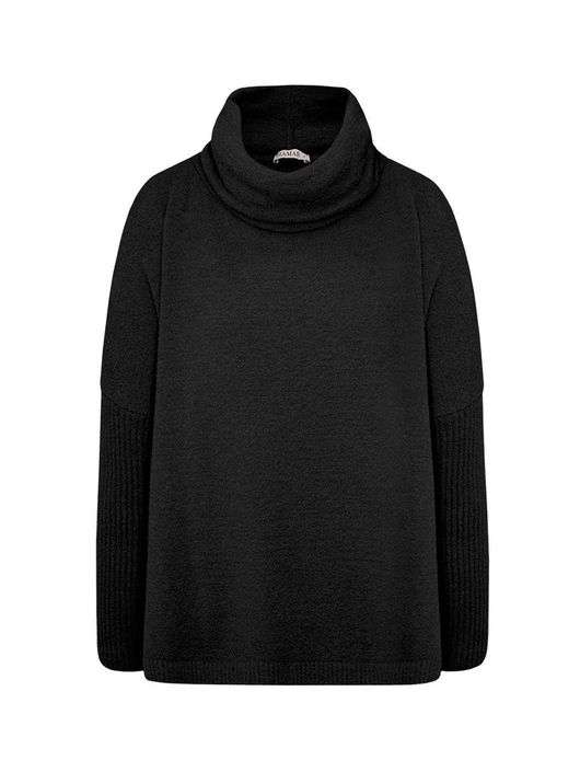Blusa Biamar De Fio Pluma Com Gola Boba Preto - K1... - KATI MODAS
