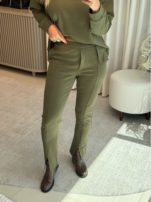 Calça Biamar Com Abertura Frontal Verde - K12003B - KATI MODAS