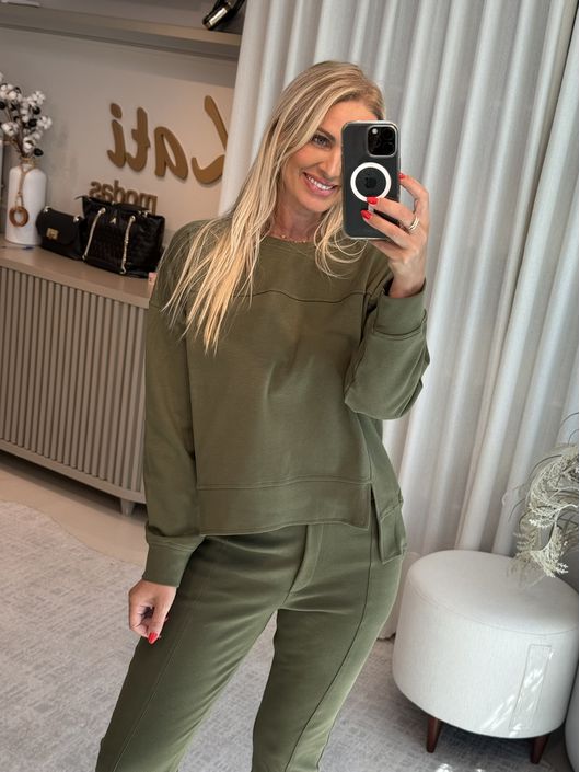 Blusa Biamar De Moletom Verde - K12002B - KATI MODAS