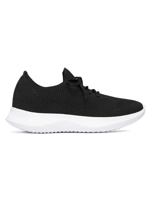 Tênis De Tricô Com Cadarço Preto - K046575A - KATI MODAS
