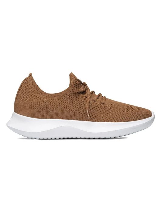 Tênis De Tricô Com Cadarço Caramelo - K046575A - KATI MODAS
