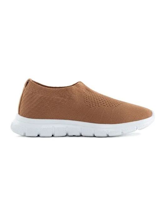 Tênis De Tricô Sem Cadarço Caramelo - K026910AM - KATI MODAS