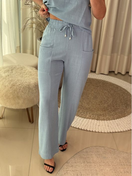 Calça LeBongã De Viscolinho Azul - K202315LB - KATI MODAS