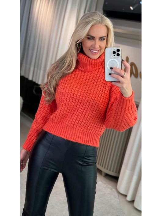 Blusa Biamar Oversized Com Gola Laranja 2207 - K10... - KATI MODAS