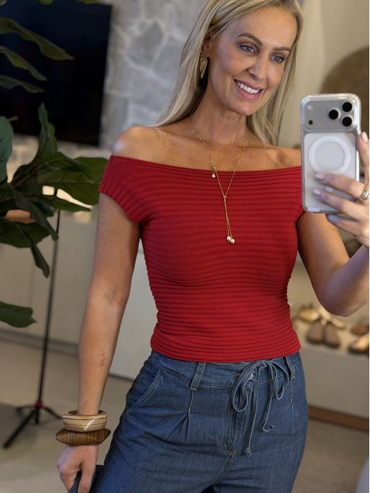 Regata Ambicione Canelada Vermelho 0409 - K19453AM - KATI MODAS