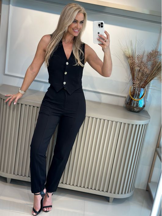 Calça De Alfaiataria Anna Karenina Preto - K127300... - KATI MODAS