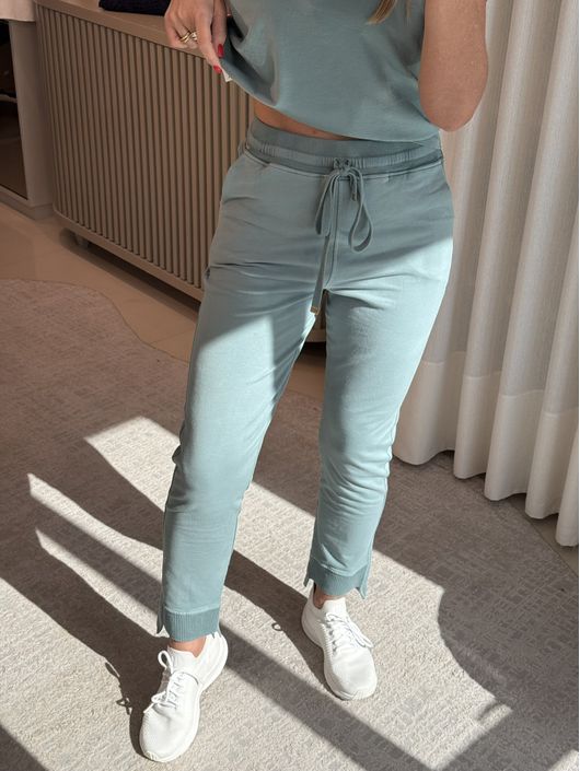 Calça Biamar Em Algodão E Barra Mullet Verde 1507 ... - KATI MODAS