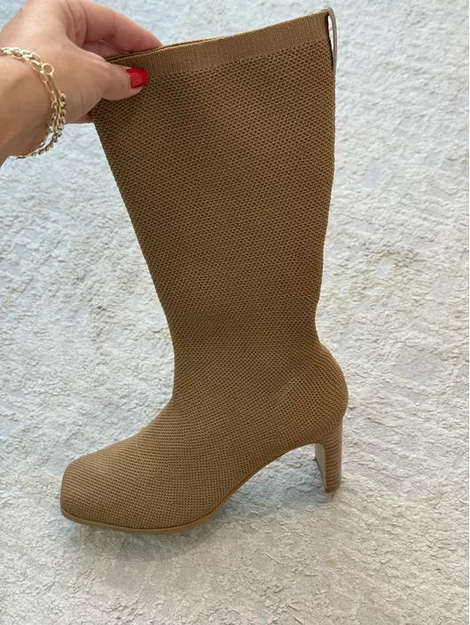 Bota De Tricô Caramelo 1406 - K11502 - KATI MODAS