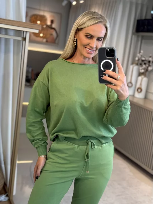 Blusa Abenção Básica 100% Algodão Verde - K11711AB... - KATI MODAS