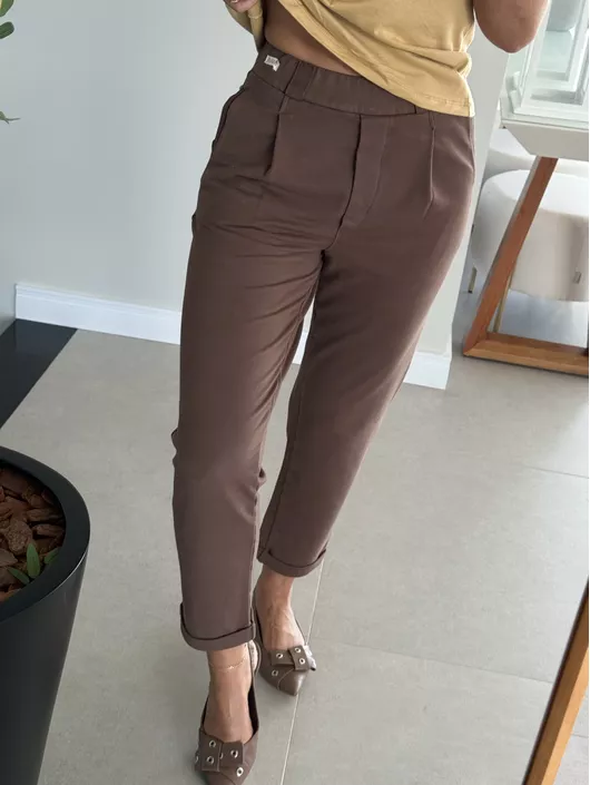 Calça Biamar De Algodão Marrom - K11579B - KATI MODAS