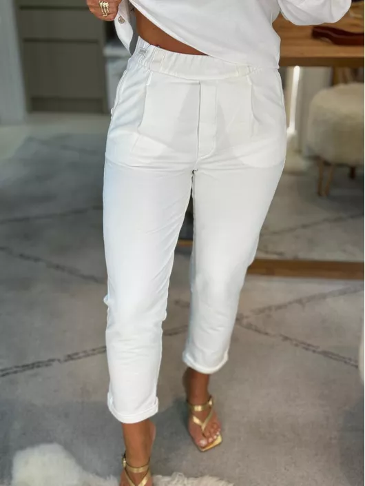 Calça Biamar De Algodão Off White - K11579B - KATI MODAS