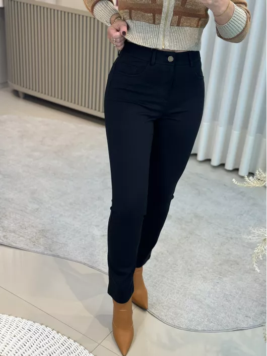 Calça Skinny Alfaiataria Preto - K016844AM - KATI MODAS