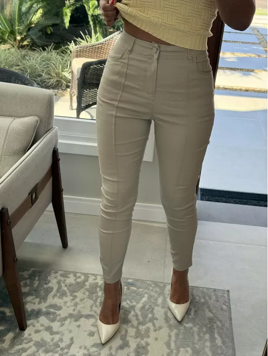 Calça Montaria De Bengaline Marfim - K02445LB - KATI MODAS