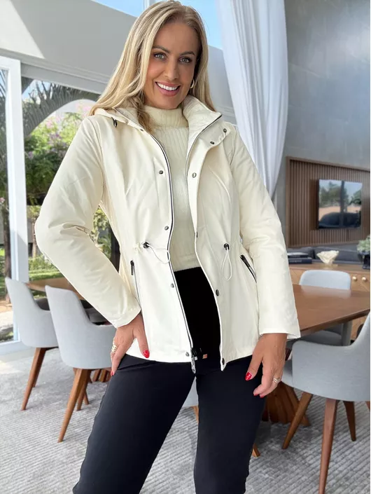 Jaqueta Reversível Alpelo Com Ajuste Off White - ... - KATI MODAS