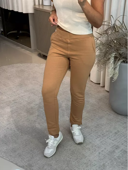 Calça Biamar De Algodão Estilo Alfaiataria Bege - ... - KATI MODAS