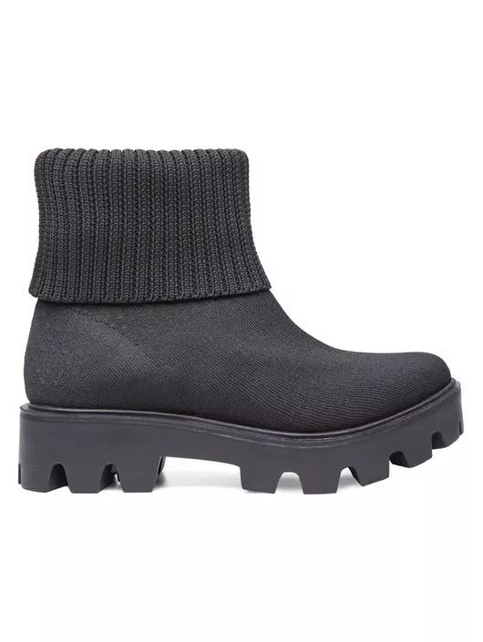 Coturno De Tricô Com Polaina Preto - K010964AM - KATI MODAS